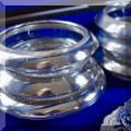 S06. Sterling silver and crystal coasters. 